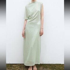 ZARA SEQUIN ASYMMETRIC KNIT DRESS